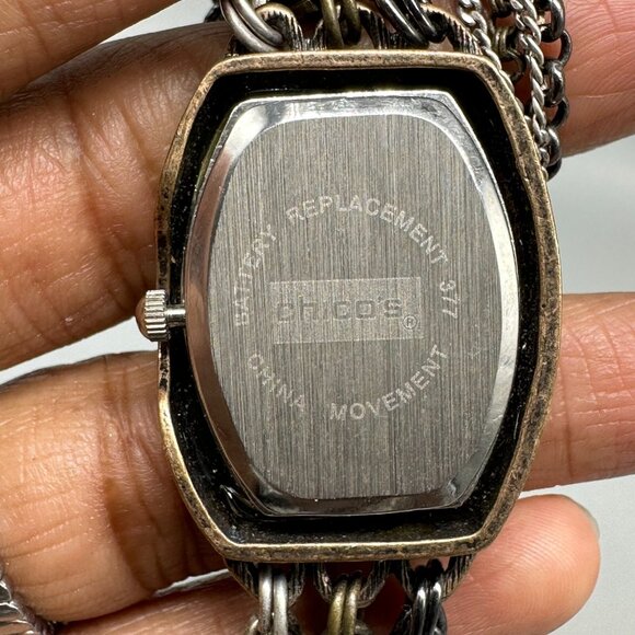 3/$30 Chico’s Women’s Watch Copper Tone Multi Chain Bracelet Magnetic Clasp 7.5" - Picture 4 of 11